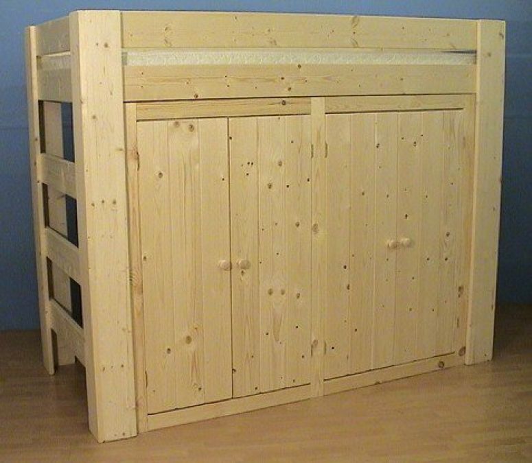 Hoogslaper met 4-d.kast 90x200cm SHOWMODEL